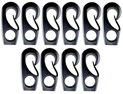 Harilla 10 Strapazierfähige, Schwarze, Elastische Nylonhaken