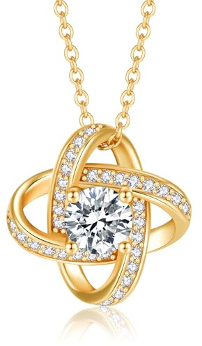 Jrêveinfini Halskette Damen 925 Silber mit Anhänger, Ewiger Knoten Schmuck für Frauen mit Geschenkbox, Geschenk zu Weihnachten, Valentinstag, Muttertag & Geburtstag