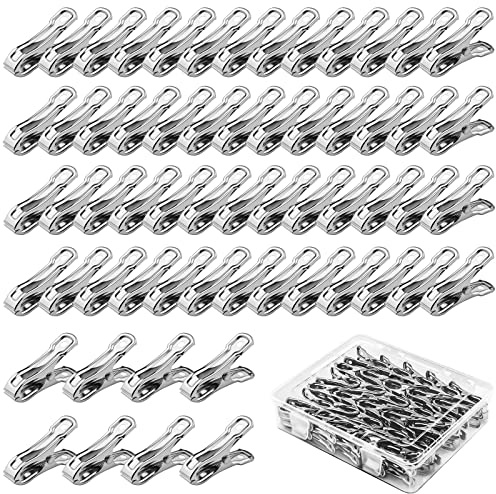 Aodaer 60 Pieces Stainless Steel Garden Clip with Strong Grip Heavy Duty Greenhouse Clips Anti-wind Garden Shed Film Shading Net Rod Clamps for Shade Cloth Plant Cover on Garden Hoops