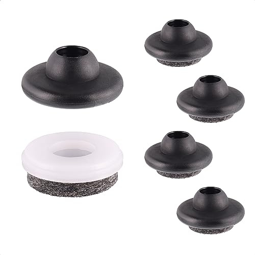 Wagner QuickClick® Deslizadores para sillas I Juego de 4 para enganchar I 4X Base + 4X Inserto Intercambiable - Fieltro de Lana Ultrasoft - Ø 30 para sillas Vitra DSR Dar DKR - Made in DE - 16780000