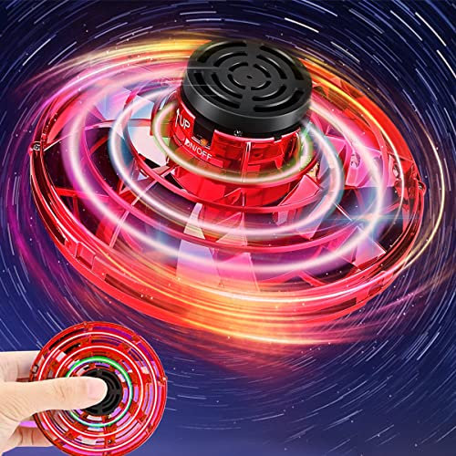 ASORT Fly-Ufo-Spin-Drohne, Fliegende Scheibe, Cgtolos Miniufo Drohne, Fidget Spinner, Lenkrad, Dekompressionsspielzeug für Erwachsene und Kinder (Rot)
