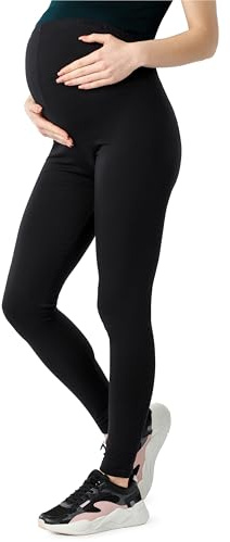 Be Mammy Dam Långa Bio-Bomull Graviditet Leggings BLV50-183 (Svart, 4XL)