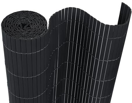 VA-Cerulean Brise-vue en PVC - 180 x 400 cm - Anthracite - Brise-vue d'extérieur avec lamelles renforcées - Pare-vent - Résistant aux UV - Pour jardin, balcon, fenêtres, terrasse - Accessoires