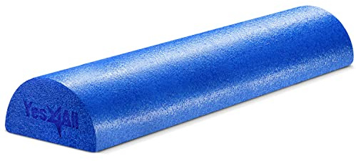 Yes4All Medium Firm Half Foam Rollers for Post-Workout Relaxation, 12/18/24/36 inch PE Foam Roll for Back Massage & Yoga Exercise