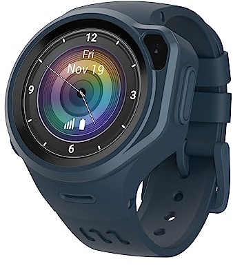 myFirst Fone R1s - Téléphone 4G Musique Smartwatch avec Moniteur de Fréquence Cardiaque Appel Vidéo Appel Vocal Suivi GPS IPX8 Résistant à l'eau (Bleu Espace)