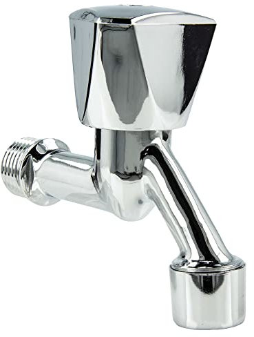 tecuro Auslaufventil mit Haubengriff 1/2 Zoll, mit Strahregler, Messing hochglanzverchromt - 22785