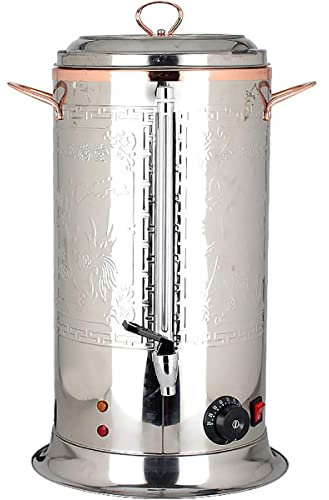 Marmite à Vin Chaud, Chaudière et Distributeur d'eau Chaude Avec Jauge D'eau, Pour Brassage Commercial Ou Usage De La Fête À Domicile De Bureau,Argent,16.5L