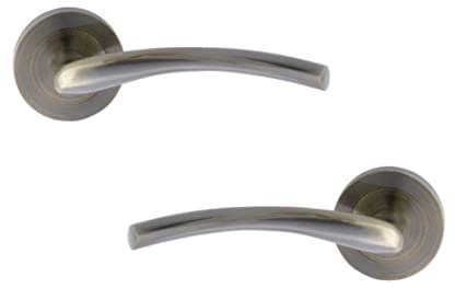 AZERODESIGN - Juego de Manilla con Placa Larga EVA - 4,5x24,5 cm y Largo Manija de 12 cm - Resistente al Desgaste y la Oxidación - Color Bronce Rústico - Fácil Instalación - Material de Aluminio