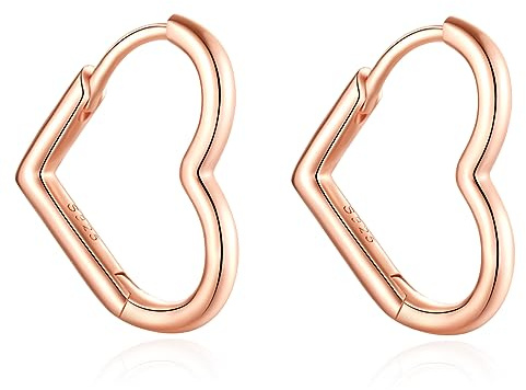 Jrêveinfini Elegante Herzförmige Creolen aus 925er Sterlingsilber für Damen und Mädchen - Herzförmigen Ohrringe in Einem Minimalistischen Style, Geschenke für Frauen Mädchen Mama mit Geschenkbox