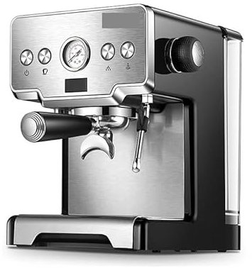 GaRcan Machines à café encastrables Machine à café Machine à expresso semi-automatique Cafetière à entonnoir à double tasse avec cylindre de fleur à tirer Manuel en anglais