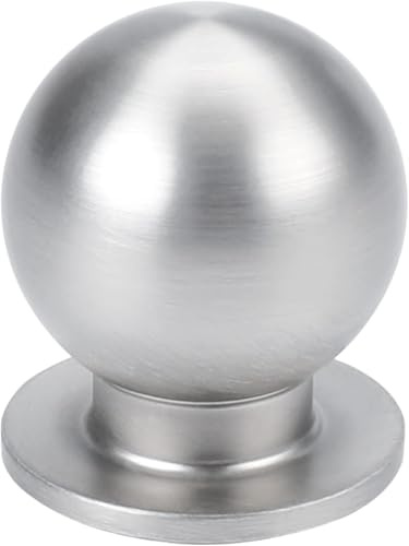 goldenwarm 5 Pack Brushed Nickel Cupboard Door Knobs Small Ball Silver Kitchen Door Knobs