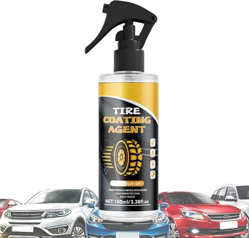 Spray polacco per rivestimento pneumatici per auto, Detergente per pneumatici per auto da 100 ml, Rivestimento e medicazione efficienti, Detergente per pneumatici e detergente per ruote, Detergente