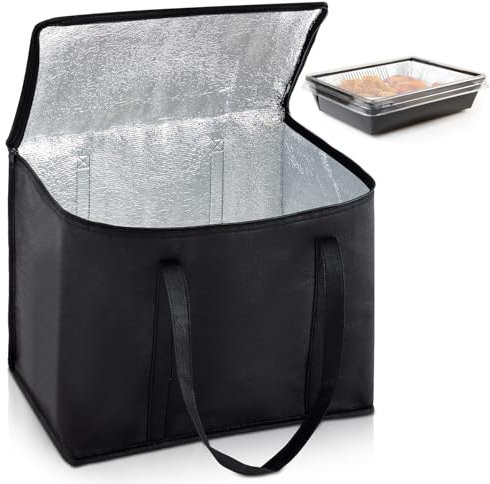 Insulated Casserole Carrier Bag Fits 9x13 Inch Foil Baking Pan Portable Large Carrier Bag Thermal Lunch Tote 16.14x10.24 Inch container for Hot or Cold Food Transport, Cookout Picnic BBQ Supplies