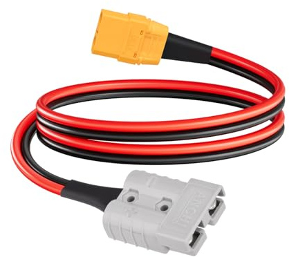 ELFCULB Cavo da XT90 a Anderson, 10AWG Connettore Anderson 50A a XT90 Femmina Presa Cavo di Prolunga per Impianti Solari RC Verricello Rimorchio (60cm)