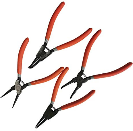 4-delat set säkringsringstång, säkringsringhållare, ergonomiskt handtag, industriellt handverktyg