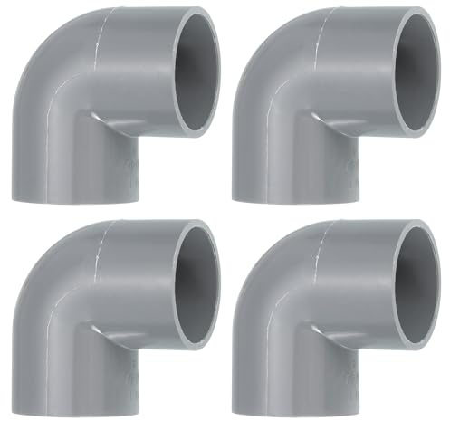 QUARKZMAN 40mm 4 Stück PVC 90 Grad Winkel Rohrverbinder, Reduzierverbinder Reduzierstück Rohrverschraubung Rohrkupplung Adapter für Garten Bauernhof Bewässerung Wasserrohr Armaturen, Grau
