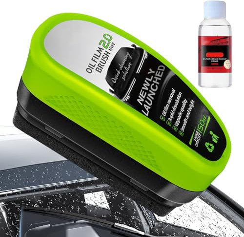 Landrain 2025 Ölfilm-Entferner für Windschutzscheiben – 150ml Hochleistungs-Scheibenreiniger mit Reinigungsbürste, Ölabweisende Folie & Schnellwirkformel (Autos, Motorrad, Glas)