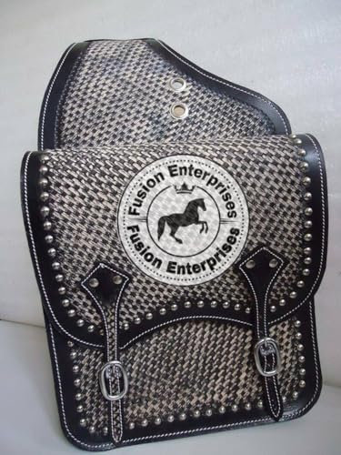 EQUIEMPRESS Western Satteltasche aus Leder für Pferde | Reitspaß, Wanderritt, geeignet für Reiten und Fassrennen | Satteltasche mit verstellbarem Riemen, Größe: 10x10x3 AZ-29