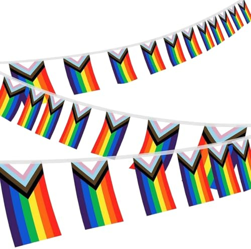 GGUFAY Drapeau De La Fierté, Drapeau Arc-En-Ciel, Drapeau Lgbtq, Le Drapeau Gay Joint-Pride, Peut êTre Utilisé à L'ExtéRieur, Drapeau Gay Fierté RéSistant Aux IntempéRies Avec, 8 MèTres, 25 Drapeaux