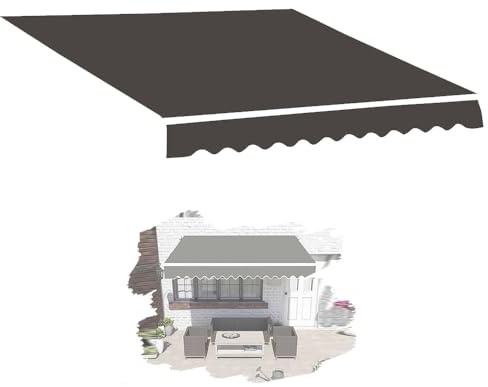 IMUNKT Lona De Repuesto Retráctil para Toldo Exterior (sin Marco) Tela De Repuesto para Toldo 2.5x2m 4x3m 5x3m, Multicolor Tela De Toldo para Jardín/restaurantes/Tiendas(Dark Gray,13x10ft/400x300cm)