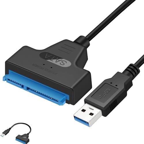 ZhuoFan Adaptador SATA a USB 3.0, Transferencia de Datos súper rápida Compatible con computadoras,laptops,PC y teléfonos Convertidor para SSD HDD Unidad Sólida