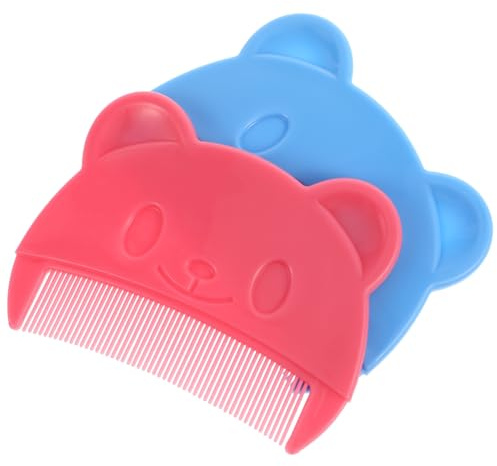 GARIOUANS 2pcs Fine Tooth Comb and Cradle Cap Comb for Babies and Toddlers, Portable Baby Hair Grooming Kit with Soft Teeth, Blue and Pink Set for Newborn Scalp Care and Dandruff Removal