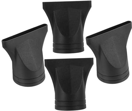 Veemoon 4 Pezzi Ugello per Asciugacapelli Concentratore Bocchetta Sottile, Nero, Accessorio in Plastica, Migliora Prestazioni, per 4-4,8 CM