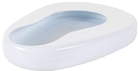 Tragbare Urinal Bettpfanne aus Emaille, Glatt, Konturiert, Weiß
