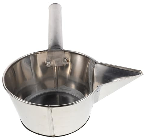 SUPVOX Louche à Barbotine en Acier Inoxydable 1L avec Bec Verseur Louche à Tremper Peu Profonde Ergonomique pour Poterie Outil Précis pour Émaillage et Travaux Céramiques