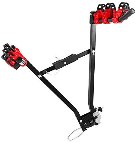 MasYosh Car Bike Tow Mount, Heavy Duty Steel Construction, Carries 3 Bikes, Max Load 60kg, Easy Installation Folding Design, with Powder Coated, for Most Frames