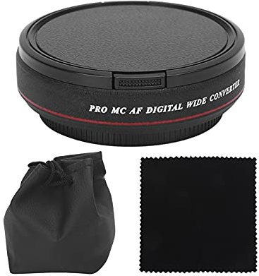 Vroomoto Vidvinkelobjektiv Kameraobjektivfilter Videokamera Vidvinkelobjektiv Videokamera 62 Mm 0,45x Asfäriskt Optiskt Glas med Förvaringsväska för DSLR-kameror och