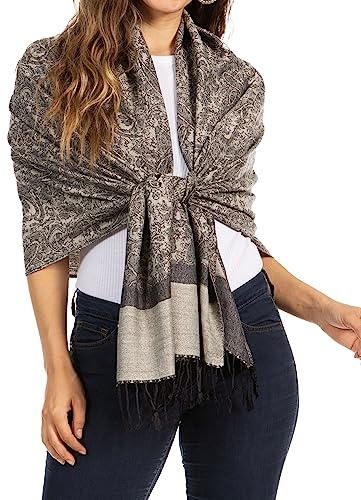 Sakkas Soft Pashmina Feel Paisley Design Schal/Stola