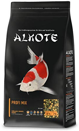 AL-KO-TE, 3-Jahreszeitenfutter für Kois, Frühjahr bis Herbst, Schwimmende Pellets, 6 mm, Hauptfutter Profi Mix, 1 kg