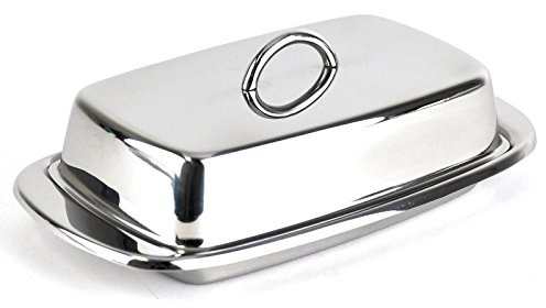 Cuisinox Stainless Steel Butter Dish with Lid, 4 x 7.5