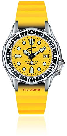 CHRIS BENZ DEEP 500M Automatic Taucheruhr mit gelbem Kautschukband, Doktorfischgelb