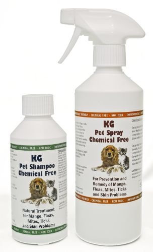 KG Wash & Go No Rinse Pet Shampoo 250 ml & Spray 500ml. Rids & Protects from Mange, Fleas, Ticks, Mites & Itchy Skin Problems, Promotes Hair Re-Growth. SLS, Paraben, Pesticide & Chemical Free