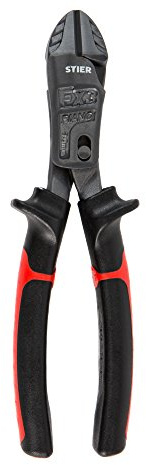 STIER Taglierina laterale a leva FX2 200, taglierina multiuso, tagliafili, lunghezza 200 mm, impugnatura a 2 componenti, multifunzionale, temprata induttivamente, in acciaio per utensili, forgiato e