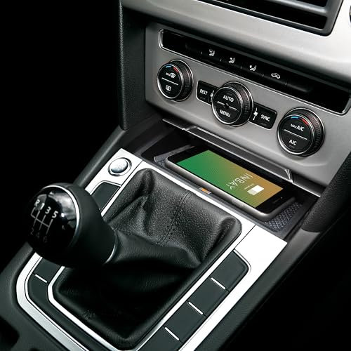 INBAY 5W Handyhalterung Auto Ablagefach Induktiv/Kabellos passend für VW Arteon (3H), Passat (B8) - Autohalterung Zubehör Innenraum - Qi