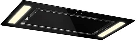 Klarstein Dunstabzugshaube, Leiser Dunstabzug, Dunstabzugshaube Unterbau, Dunstabzugshaube mit Filter, Dunstabzugshaube Einbau, Abzugshaube 90cm, 230W, 620 m³/h, Abluft/Umluft Dunstabzugshaube Schwarz