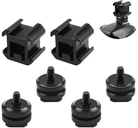 Adaptateur Griffe Caméra, 6 Pcs Daptateur Hot Shoe pour Griffe Appareil Photo, Accessoire pour Adaptateur de Triple Griffe de Support pour Moniteurs, Microphones, Enregistreur de Vidéo