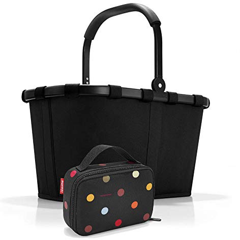 reisenthel, Set aus carrybag BK, thermocase OY, SBKOY, Einkaufskorb mit Kleiner K?hltasche, Frame Black + dots