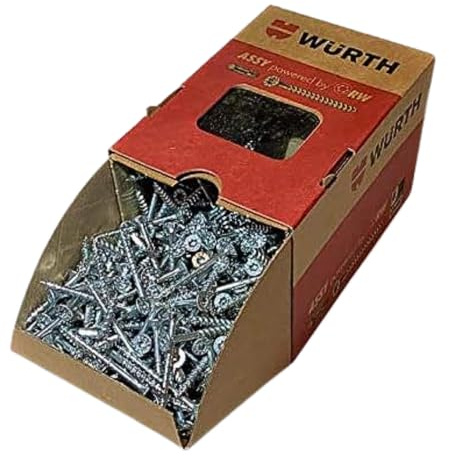 Würth ASSY 4 CSMP Spanplattenschraube 6x100mm, 100St/Pack Stahl verzinkt, blau passiviert, Teilgewinde, Senkfrästaschenkopf - RW 20 Neue Generation