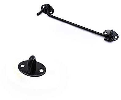 1Pcs Hook Thickened Stainless Steel Door and Window Hook Eye Privacy Hooks Door Stay Wind Hook 10 Inch for Gate Shutters Window Slide Barn Shed Patio Door -Black?250mm?