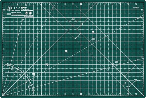 Elan A3 Cutting Mat A3 INCH Green, 5-Ply Craft Mat, Self-Healing Cutting Board Craft, Art Mat, Self Healing Cutting Boards 18 x 12 INCH, Dressmaking Accessories for Sewing, Quilting