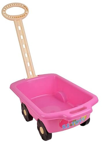 Marmat Gartengeräte für Kinder Schubkarre Garten Spielzeug Sandspielzeug Sandkasten mit Griff Laufkatze (rosa)