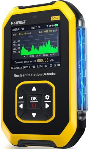 FNIRSI Geiger Counter Nuclear Radiation Detector - Radiation Dosimeter with LCD Display, Portable Handheld Beta Gamma X-ray Rechargeable Radiation Monitor Meter, 5 Dosage Units Switched