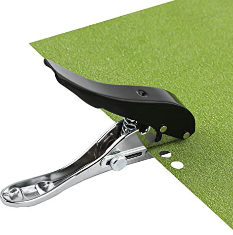 Papierstanzer, 8mm Papier Locher Zange Hand Loch mit Griff Strapazierfähig Kreisförmiger Manuelle Stanzzange mit Verstellbarer Skala für Handwerk Etiketten Tickets Notizbücher Karten (Schwarz)