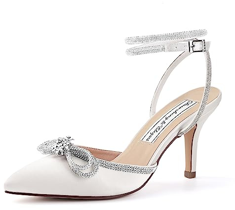 Duosheng & Elegant HC2302 Ivory Pumps High Heel Sexy Geschlossene Sandalen Damen Sommer Slingpumps Damen für Party Abendschuhe Hochzeitsschuhe Brautschuhe Gr. 41