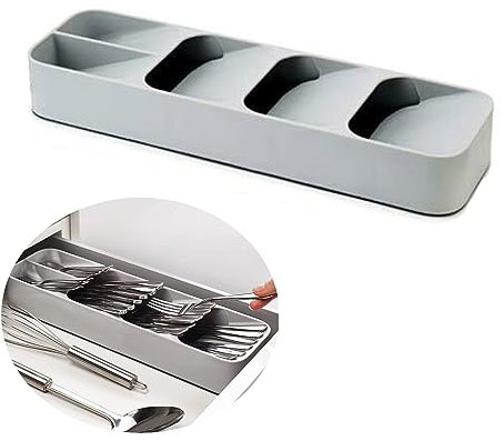 Hoshisea 2 Pezzi Cassetti di Posate Compatto, Porta Posate Cucina Cassetto, Organizer Cucina per Posate, per Riporre e Organizzare le Stoviglie in Sala da Pranzo e in Cucina