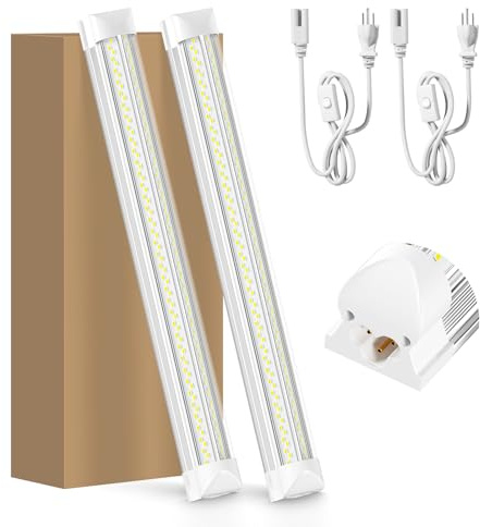 ONLYLUX LED Shop Lights, LED Tube Light 25W 6000K, Garage Lighting, Super Bright, Under Cabinet Lighting, Linkable with Plug Shop Lights for Garage Workbench Workshop Basement (2 Pack)